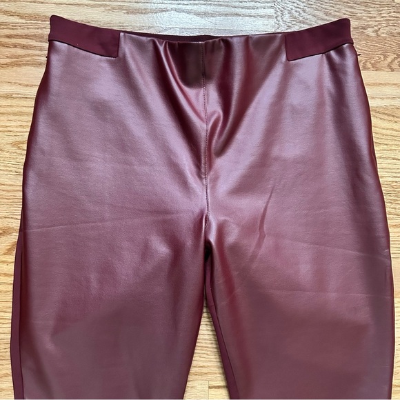 Betabrand Jett Dress Yoga Skinny Pants Faux Leather Cranberry Size XXL - Picture 5 of 13